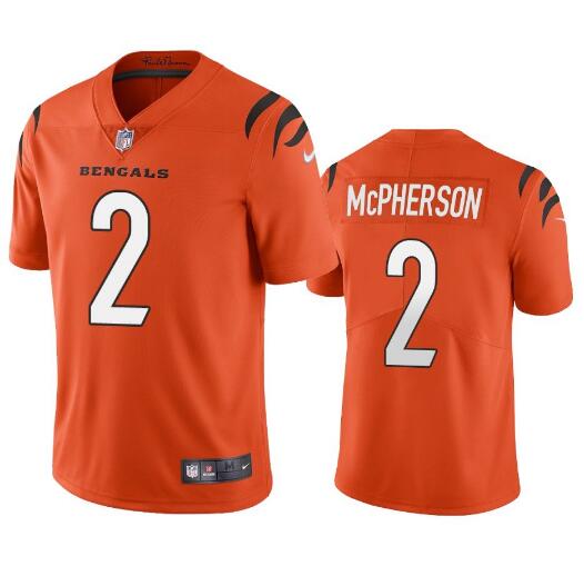Men's Cincinnati Bengals #2 Evan McPherson Orange Vapor Untouchable Limited Stitched Jersey Men's Cincinnati Bengals #2 Evan McPherson Orange Vapor Untouchable Limited Stitched Jersey