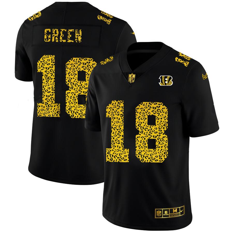 Cincinnati Bengals #18 A.J. Green Men's Nike Leopard Print Fashion Vapor Limited NFL Jersey Black Cincinnati Bengals #18 A.J. Green Men's Nike Leopard Print Fashion Vapor Limited NFL Jersey Black