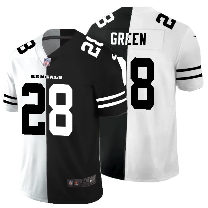 Cincinnati Bengals #28 Joe Mixon Men's Black V White Peace Split Nike Vapor Untouchable Limited NFL Jersey Cincinnati Bengals #28 Joe Mixon Men's Black V White Peace Split Nike Vapor Untouchable Limited NFL Jersey