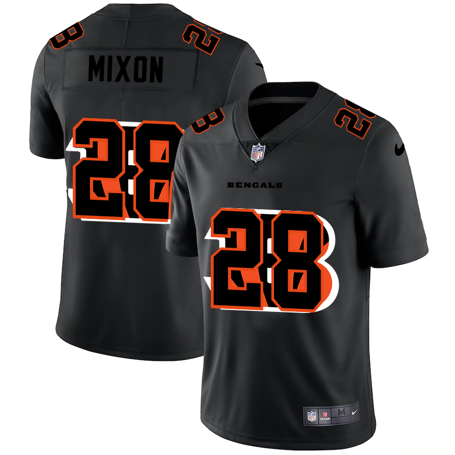 Cincinnati Bengals #28 Joe Mixon Men's Nike Team Logo Dual Overlap Limited NFL Jersey Black Cincinnati Bengals #28 Joe Mixon Men's Nike Team Logo Dual Overlap Limited NFL Jersey Black