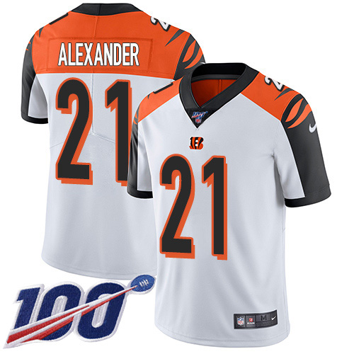 Nike Bengals #21 Mackensie Alexander White Men's Stitched NFL 100th Season Vapor Untouchable Limited Jersey Nike Bengals #21 Mackensie Alexander White Men's Stitched NFL 100th Season Vapor Untouchable Limited Jersey