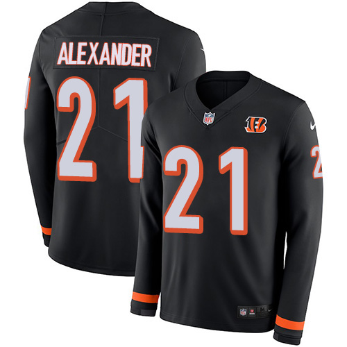 Nike Bengals #21 Mackensie Alexander Black Team Color Men's Stitched NFL Limited Therma Long Sleeve Jersey Nike Bengals #21 Mackensie Alexander Black Team Color Men's Stitched NFL Limited Therma Long Sleeve Jersey