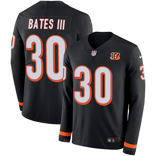 Nike Bengals #30 Jessie Bates III Black Team Color Men's Stitched NFL Limited Therma Long Sleeve Jersey Nike Bengals #30 Jessie Bates III Black Team Color Men's Stitched NFL Limited Therma Long Sleeve Jersey