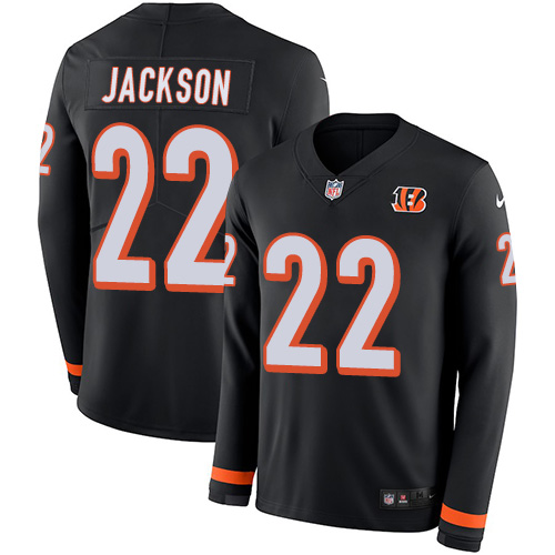 Nike Bengals #22 William Jackson Black Team Color Men's Stitched NFL Limited Therma Long Sleeve Jersey Nike Bengals #22 William Jackson Black Team Color Men's Stitched NFL Limited Therma Long Sleeve Jersey
