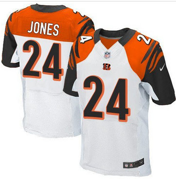 Nike Cincinnati Bengals #24 Adam Jones White Men's Stitched NFL Elite Jersey Nike Cincinnati Bengals #24 Adam Jones White Men's Stitched NFL Elite Jersey