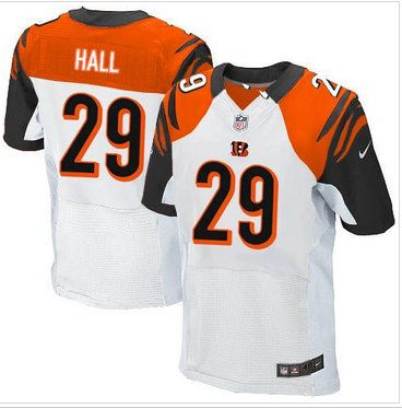 Nike Cincinnati Bengals #29 Leon Hall White Men's Stitched NFL Elite Jersey Nike Cincinnati Bengals #29 Leon Hall White Men's Stitched NFL Elite Jersey