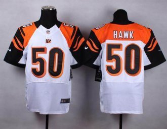 Nike Cincinnati Bengals #50 A.J. Hawk White Men's Stitched NFL Elite Jersey Nike Cincinnati Bengals #50 A.J. Hawk White Men's Stitched NFL Elite Jersey