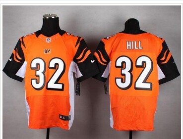New Cincinnati Bengals #32 Jeremy Hill Orange Alternate NFL Elite Jersey New Cincinnati Bengals #32 Jeremy Hill Orange Alternate NFL Elite Jersey