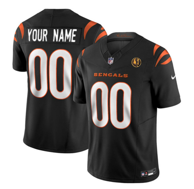Men's Cincinnati Bengals Active Player Custom Black 2023 F.U.S.E. With John Madden Patch Vapor Limited Stitched Football Jersey Men's Cincinnati Bengals Active Player Custom Black 2023 F.U.S.E. With John Madden Patch Vapor Limited Stitched Football Jersey