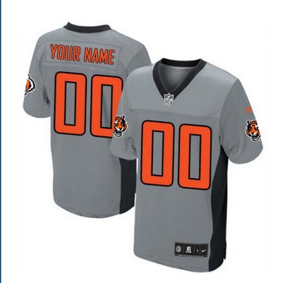 Men's Nike Cincinnati Bengals Customized Limited Grey Shadow NFL Jersey Men's Nike Cincinnati Bengals Customized Limited Grey Shadow NFL Jersey