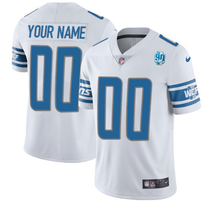 Men's Detroit Lions Active Player Custom White 2023 F.U.S.E. 90th Anniversary Vapor Untouchable Limited Stitched Jerseys Men's Detroit Lions Active Player Custom White 2023 F.U.S.E. 90th Anniversary Vapor Untouchable Limited Stitched Jerseys