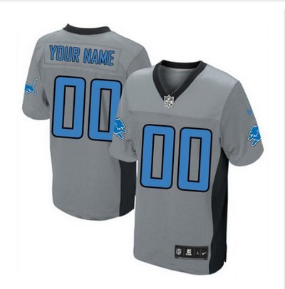 Men's Nike Detroit Lions Customized Elite Grey Shadow NFL Jersey Men's Nike Detroit Lions Customized Elite Grey Shadow NFL Jersey