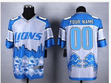 New Detroit Lions Customized Blue Men's Stitched NFL Elite Noble Fashion Jersey New Detroit Lions Customized Blue Men's Stitched NFL Elite Noble Fashion Jersey