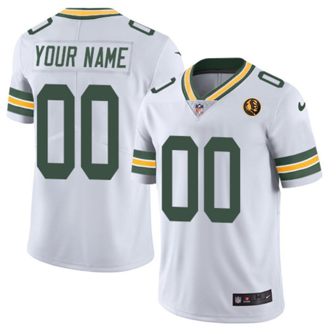 Men's Green Bay Packers Active Player Custom White With John Madden Patch Vapor Limited Stitched Football Jersey Men's Green Bay Packers Active Player Custom White With John Madden Patch Vapor Limited Stitched Football Jersey