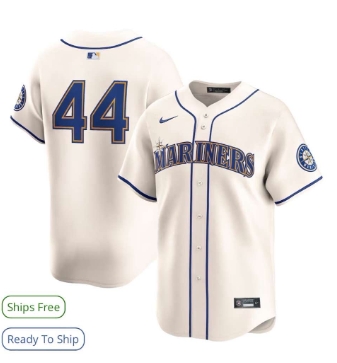 Men's Seattle Mariners #44 Julio Rodriguez Cream Cool Base Stitched Jersey Men's Seattle Mariners #44 Julio Rodriguez Cream Cool Base Stitched Jersey