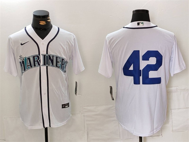 Men's Seattle Mariners #42 Jackie Robinson White Cool Base Stitched Jersey Men's Seattle Mariners #42 Jackie Robinson White Cool Base Stitched Jersey