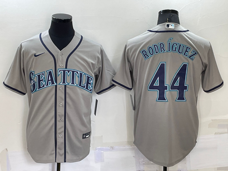 Men's Seattle Mariners #44 Julio Rodriguez Grey Stitched MLB Cool Base Nike Jersey Men's Seattle Mariners #44 Julio Rodriguez Grey Stitched MLB Cool Base Nike Jersey