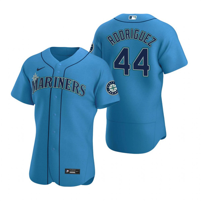 Men's Seattle Mariners #44 Julio Rodríguez Royal Flex Base Stitched Jersey Men's Seattle Mariners #44 Julio Rodríguez Royal Flex Base Stitched Jersey
