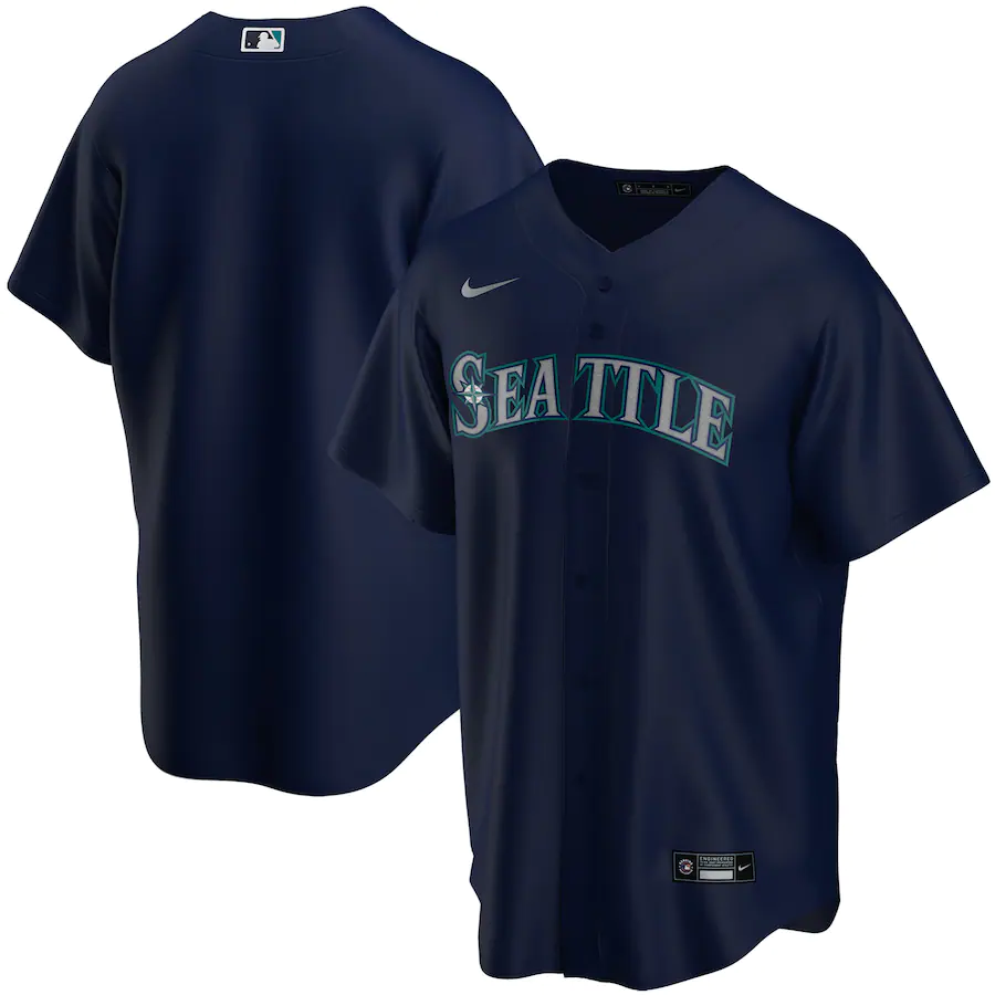 Men's Seattle Mariners ACTIVE PLAYER Custom Navy Cool Base Stitched Jersey Men's Seattle Mariners ACTIVE PLAYER Custom Navy Cool Base Stitched Jersey