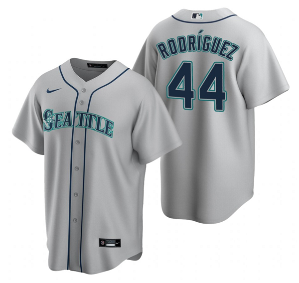 Men's Seattle Mariners #44 Julio Rodríguez Grey Cool Base Stitched Jersey Men's Seattle Mariners #44 Julio Rodríguez Grey Cool Base Stitched Jersey
