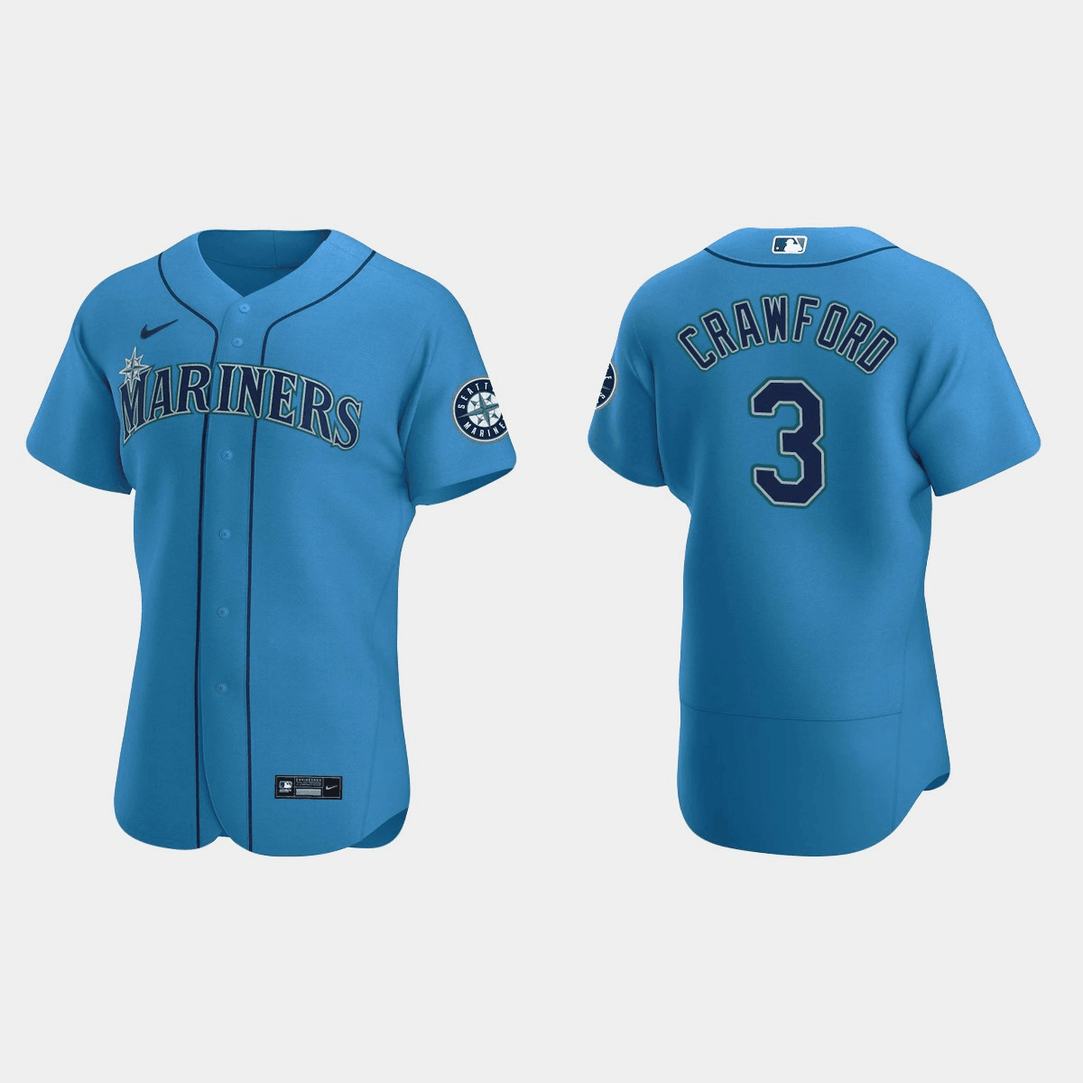 Men's Seattle Mariners #3 J.P. Crawford Royal Flex Base Stitched Jersey Men's Seattle Mariners #3 J.P. Crawford Royal Flex Base Stitched Jersey