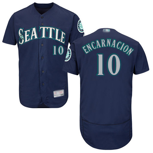 Mariners #10 Edwin Encarnacion Navy Blue Flexbase Authentic Collection Stitched Baseball Jersey Mariners #10 Edwin Encarnacion Navy Blue Flexbase Authentic Collection Stitched Baseball Jersey