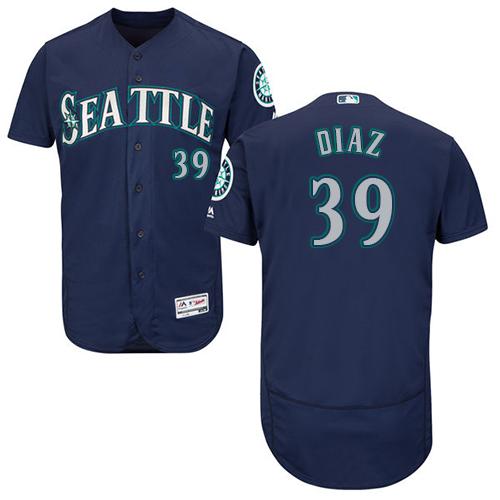 Mariners #39 Edwin Diaz Navy Blue Flexbase Authentic Collection Stitched Baseball Jersey Mariners #39 Edwin Diaz Navy Blue Flexbase Authentic Collection Stitched Baseball Jersey