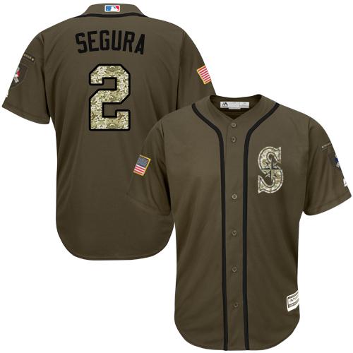 Mariners #2 Jean Segura Green Salute to Service Stitched Baseball Jersey Mariners #2 Jean Segura Green Salute to Service Stitched Baseball Jersey
