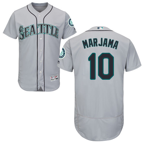 Mariners #10 Mike Marjama Grey Flexbase Authentic Collection Stitched Baseball Jersey Mariners #10 Mike Marjama Grey Flexbase Authentic Collection Stitched Baseball Jersey