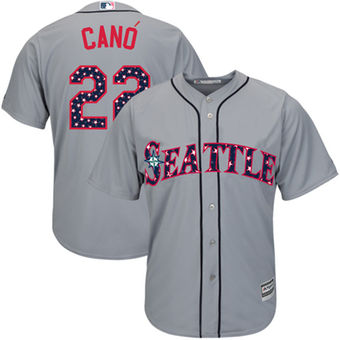 Seattle Mariners Robinson Cano Majestic Fashion Stars & Stripes Cool Base Player Jersey - Gray Seattle Mariners Robinson Cano Majestic Fashion Stars & Stripes Cool Base Player Jersey - Gray