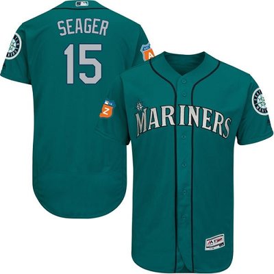 Mariners #15 Kyle Seager Green Flexbase Authentic Collection Stitched MLB Jersey Mariners #15 Kyle Seager Green Flexbase Authentic Collection Stitched MLB Jersey