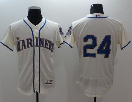 Mariners #24 Ken Griffey Cream Flexbase Authentic Collection Stitched MLB Jersey Mariners #24 Ken Griffey Cream Flexbase Authentic Collection Stitched MLB Jersey