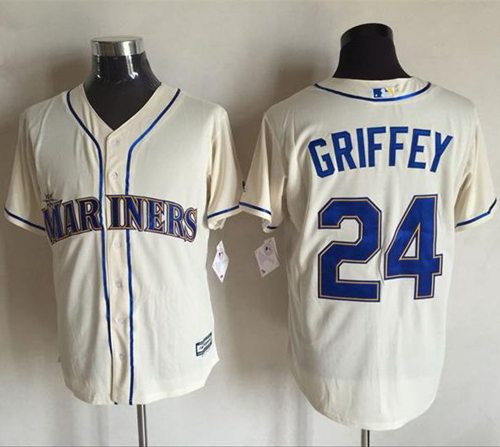 Mariners #24 Ken Griffey Cream New Cool Base Stitched MLB Jersey Mariners #24 Ken Griffey Cream New Cool Base Stitched MLB Jersey