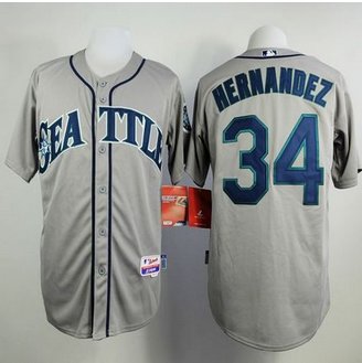 Seattle Mariners #34 Felix Hernandez Grey Cool Base Stitched Baseball Jersey Seattle Mariners #34 Felix Hernandez Grey Cool Base Stitched Baseball Jersey