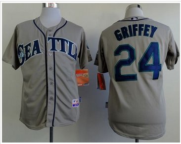 Seattle Mariners #24 Ken Griffey Stitched Grey Cool Base MLB Jersey Seattle Mariners #24 Ken Griffey Stitched Grey Cool Base MLB Jersey