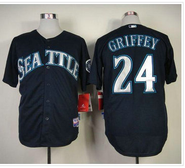 Seattle Mariners #24 Ken Griffey Navy Blue Cool Base Baseball Jersey Seattle Mariners #24 Ken Griffey Navy Blue Cool Base Baseball Jersey