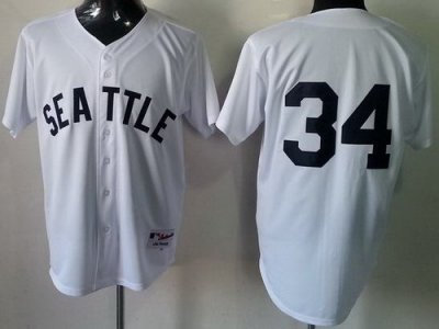Seattle Mariners 34 Felix Hernandez White Throwback M&N MLB Jerseys Seattle Mariners 34 Felix Hernandez White Throwback M&N MLB Jerseys