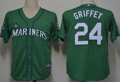 Seattle Mariners 24 Ken Griffey Green Cool Base MLB Jerseys Seattle Mariners 24 Ken Griffey Green Cool Base MLB Jerseys