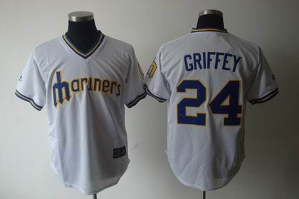 Seattle Mariners 24 Ken Griffey Jr. white jerseys Seattle Mariners 24 Ken Griffey Jr. white jerseys