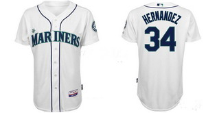 Seattle Mariners 34 Felix Hernandez white Baseball Jerseys Seattle Mariners 34 Felix Hernandez white Baseball Jerseys