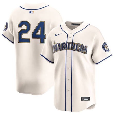 Men's Mariners 24 Ken Griffey Jr. Cream Cool Base Jersey Men's Mariners 24 Ken Griffey Jr. Cream Cool Base Jersey