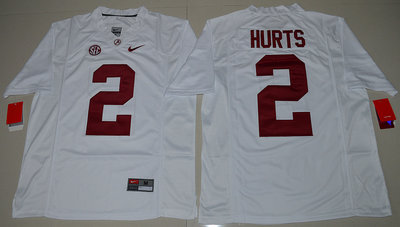 Alabama Crimson Tide 2 Jalen Hurts White College Jersey Alabama Crimson Tide 2 Jalen Hurts White College Jersey