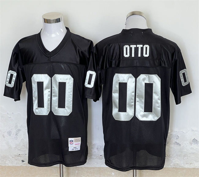 Men's Las Vegas Raiders #00 Jim Otto Black Throwback Stitched Football Jersey Men's Las Vegas Raiders #00 Jim Otto Black Throwback Stitched Football Jersey