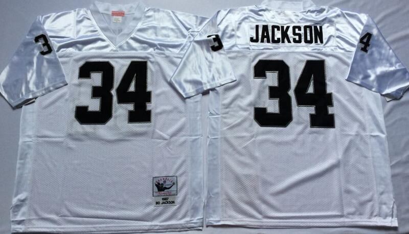 Oakland Raiders Bo Jackson 34 Throwback Jersey White