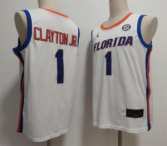 Men's Florida Gators #1 Walter Clayton Jr. White Stitched Basketball Jersey 1 Men's Florida Gators #1 Walter Clayton Jr. White Stitched Basketball Jersey 1