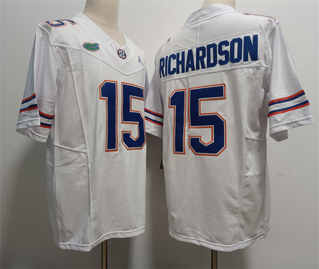 Men's Florida Gators #15 Anthony Richardson White Stitched Jersey Men's Florida Gators #15 Anthony Richardson White Stitched Jersey