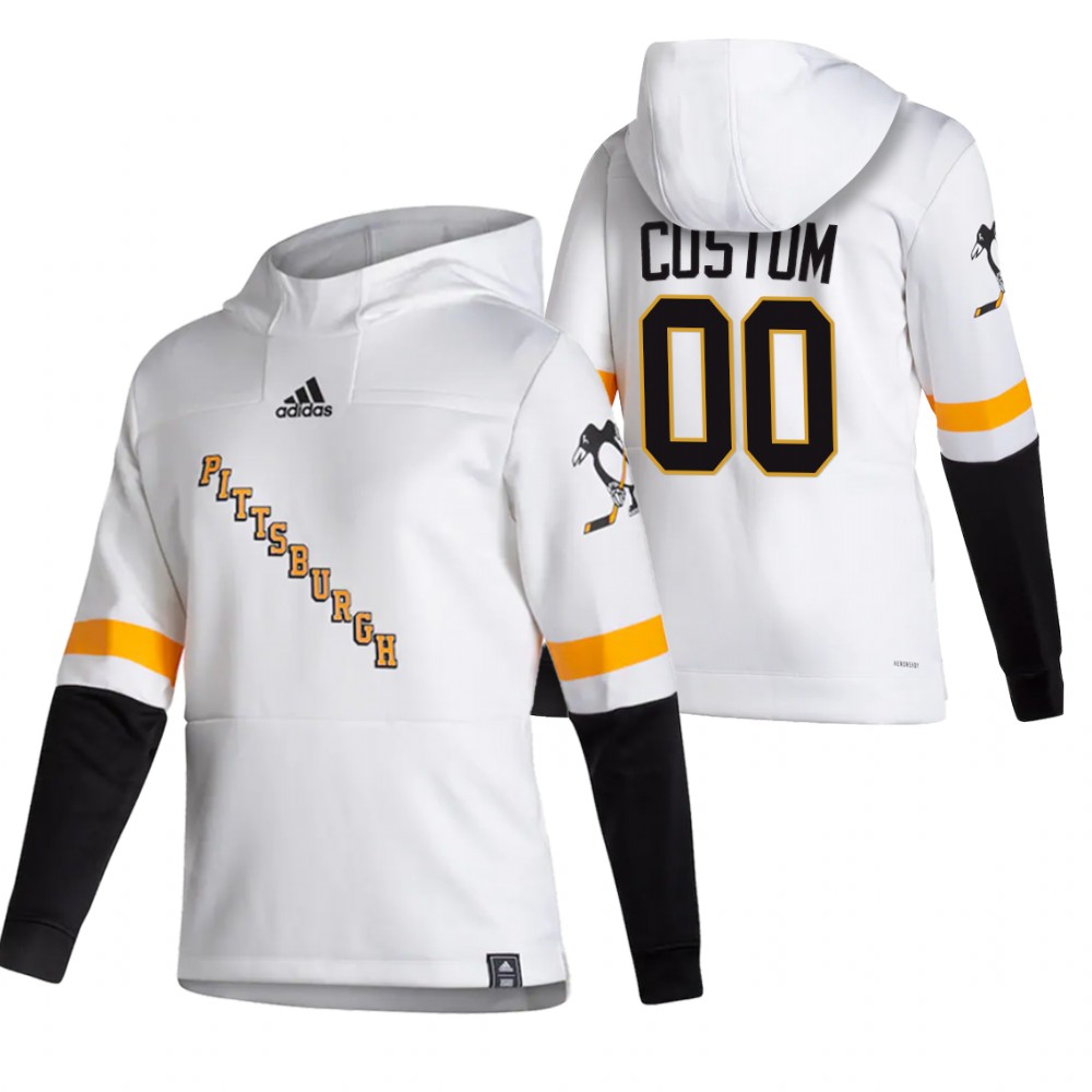 Pittsburgh Penguins Custom Adidas Reverse Retro Pullover Hoodie White Pittsburgh Penguins Custom Adidas Reverse Retro Pullover Hoodie White