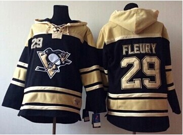 Pittsburgh Penguins #29 Andre Fleury Black Sawyer Hooded Sweatshirt Stitched NHL Jersey Pittsburgh Penguins #29 Andre Fleury Black Sawyer Hooded Sweatshirt Stitched NHL Jersey