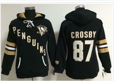 Women's Pittsburgh Penguins #87 Sidney Crosby Black Old Time Heidi NHL Hoodie Women's Pittsburgh Penguins #87 Sidney Crosby Black Old Time Heidi NHL Hoodie