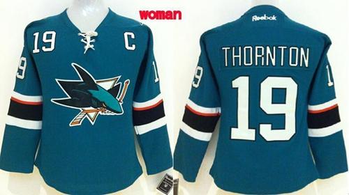 Sharks #19 Joe Thornton Teal Women's Home Stitched NHL Jersey Sharks #19 Joe Thornton Teal Women's Home Stitched NHL Jersey